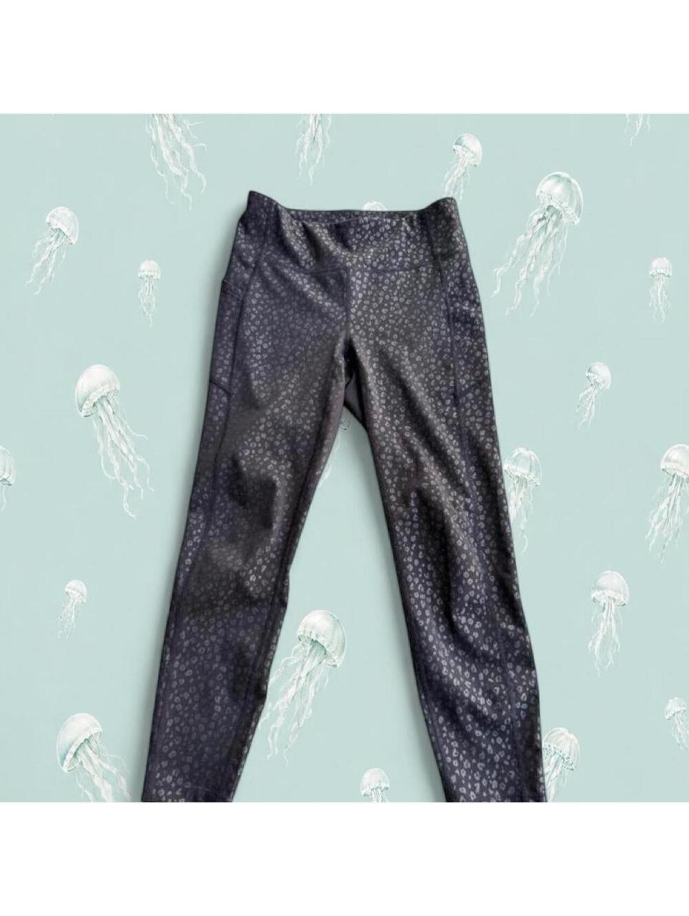 Bebe black leggings with cheetah print